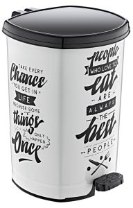 Extra +1 Pedal Hediyeli Beyaz Zemin People Desen Çöp Kovası 20 LT BüyükBy Çıkabilen iç Kova Ø33 h:40
