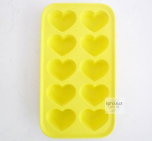 Elastik Renkli Pratik 10 Lu Kalp Şeklinde Buzluk