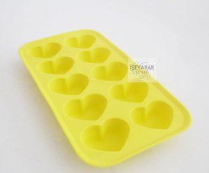 Elastik Renkli Pratik 10 Lu Kalp Şeklinde Buzluk