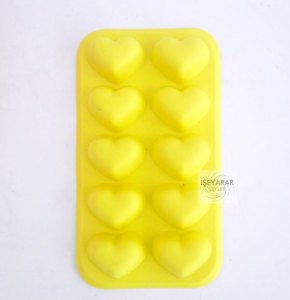 Elastik Renkli Pratik 10 Lu Kalp Şeklinde Buzluk