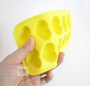 Elastik Renkli Pratik 10 Lu Kalp Şeklinde Buzluk