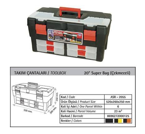 20"SÜPER BAG ÇEKMECELİ TAKIM ÇANTASI 52x26x25cm