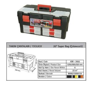 20"SÜPER BAG ÇEKMECELİ TAKIM ÇANTASI 52x26x25cm