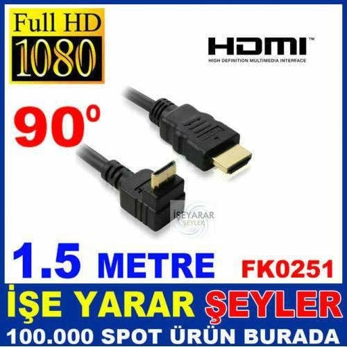 HDMI - HDMI 1080P L TİPİ 90 DERECE KABLO 1.5 MT