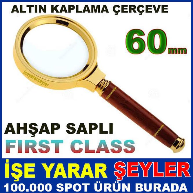 ALTIN KAPLAMA METAL ÇERÇEVE FIRST CLASS BÜYÜTEÇ