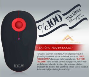 INCA VİVRE HER YÜZEYDE ÇALIŞABİLEN INCATRACK ERGONOMİK WIRELESS KABLOSUZ OPTİC MOUSE FARE