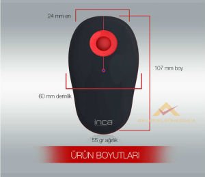 INCA VİVRE HER YÜZEYDE ÇALIŞABİLEN INCATRACK ERGONOMİK WIRELESS KABLOSUZ OPTİC MOUSE FARE