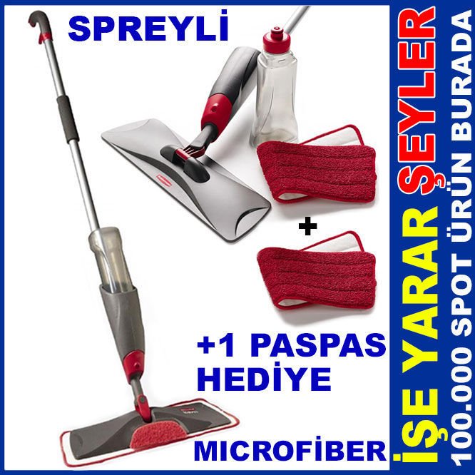 MİCROFİBER TEMİZLEYİCİ UZUN TİJLİ SPREYLİ MOP