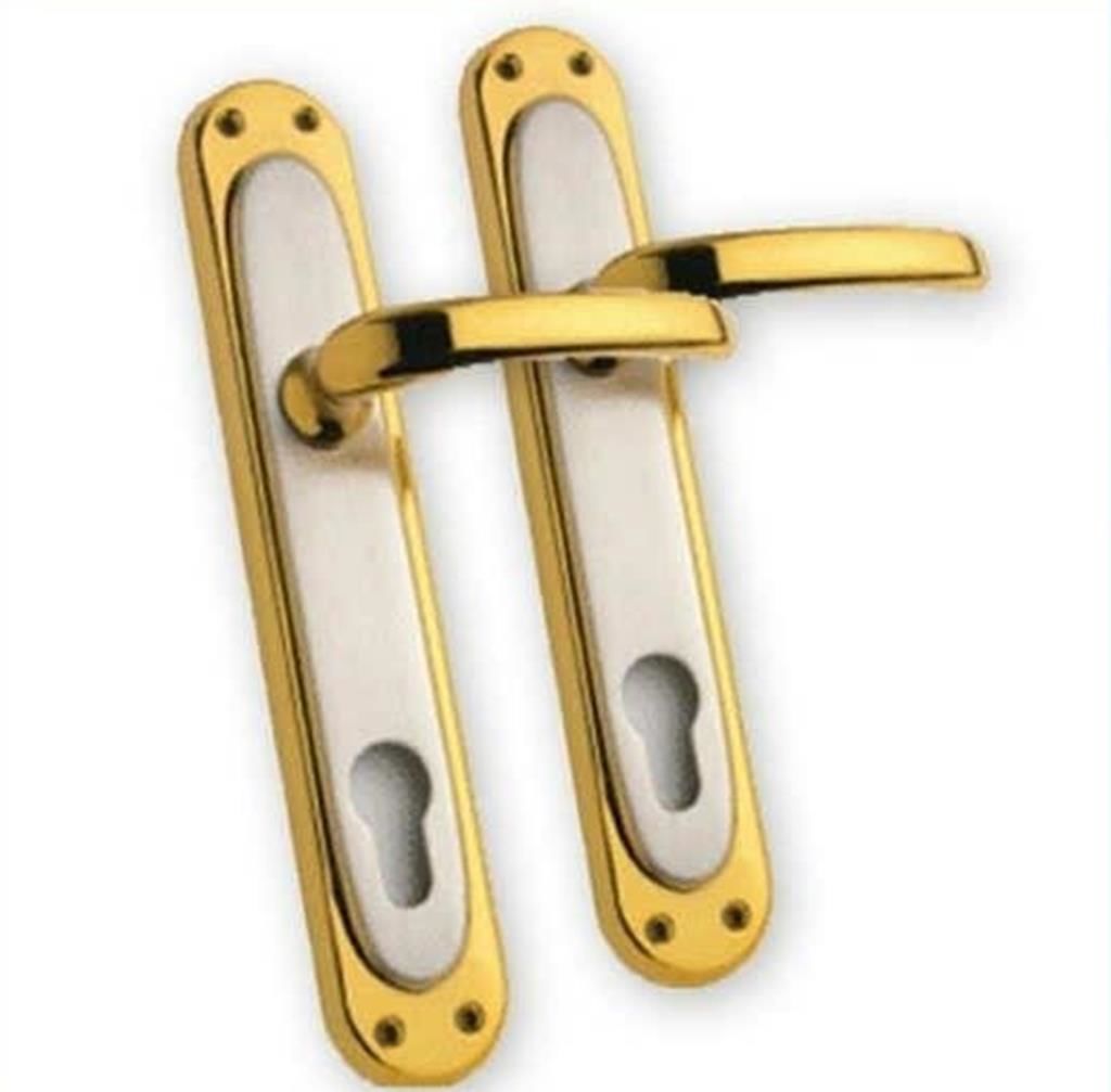 1.Kalite pirinç yale tipi kapı kolu seti saten