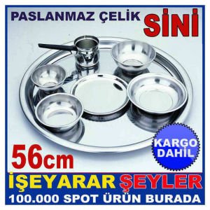 56cm PASLANMAZ ÇELİK SİNİ EN BÜYÜK BOY TEPSİ
