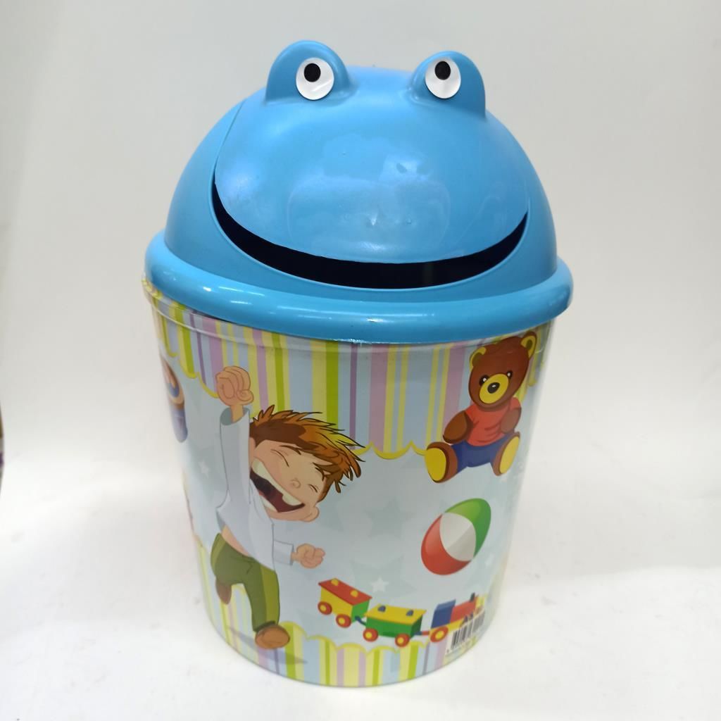 Plastik Pratik Ekonomik Çocuk Çöp Kovası Klikli 38 cm Yüksekliğinde