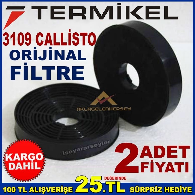 TERMİKEL 3109 CALLİSTO ANKASTRE DAVLUMBAZ ASPİRATÖR KARBON FİLTRE