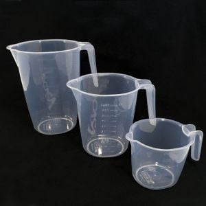 3lü Set Ölçek Kapları 500ml-1000ml-2000ml Şeffaf Kırılmayan Plastik 3 Farklı Boy Çok Amaçlı Dereceli
