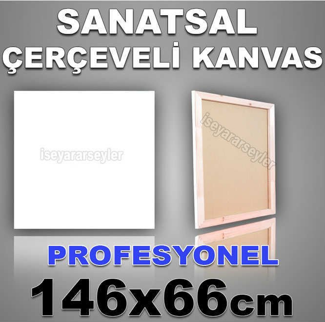 AHŞAP ŞASELİ BOŞ RESİM TUVALİ HAZIR TUAL 146x66