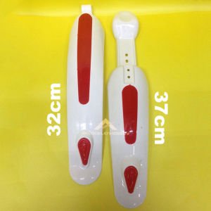 Ön ve Arka Bisiklet Çamurluğu 32cm Arka 37cm Ön Plastik Bisiklet Çamurluk Kırmızı Beyaz