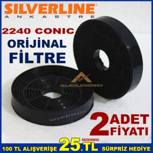 SILVERLINE 2240 CONIC ANKASTRE DAVLUMBAZ FİLTRESİ 2240 CONIC ASPİRATÖR BACASIZ KARBON FİLTRE