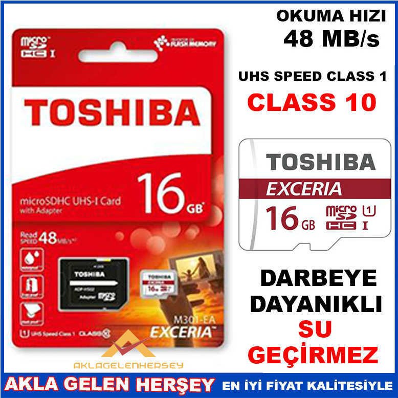 TOSHIBA 16GB EXCERIA MİCRO SDHC C10 HAFIZA KARTI