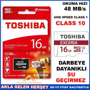 TOSHIBA 16GB EXCERIA MİCRO SDHC C10 HAFIZA KARTI