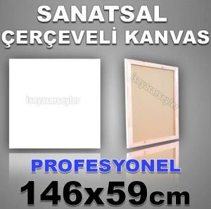 AHŞAP ŞASELİ BOŞ RESİM TUVALİ HAZIR TUAL 146x59