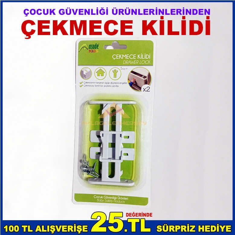 BEBEKLERİN ÇEKMECELERİ AÇMASINI ENGELLEYEN ÇEKMECE KİLİDİ