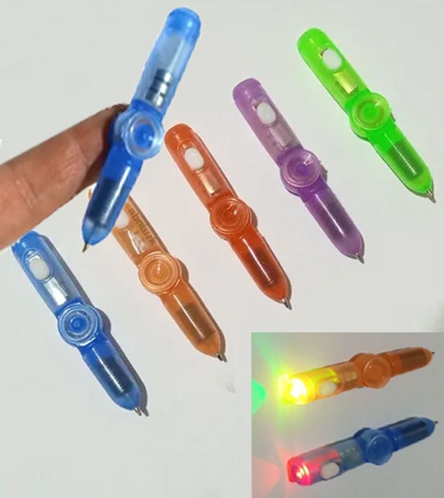2 Adet Ürün 3in1 Çok Renkli Led Işıklı Kalem Aynı Zamanda Stres Çarkı Fidget Mükemmel Eğlenceli