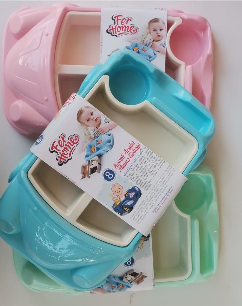 Araba Dizayn Çıkabilir 8 Bölmeli Çocukların Zevkle Mama Yiyeceği Mama Kabı