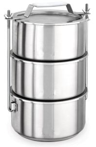 Tabldot tipi Paslanmaz Çelik 3lü Sefer Tası 24x12cm Taşınabilir Vidalı Sistem Endüstriyel Karavana