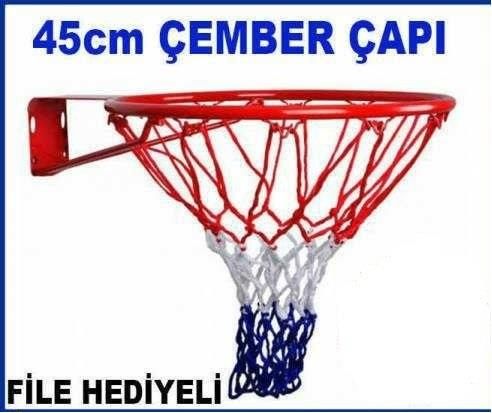 Profesyonel Dünya Standardı 45cm Çelik Basketbol Çemberi 1 Adet File Hediyeli Basketbol Pota Çember