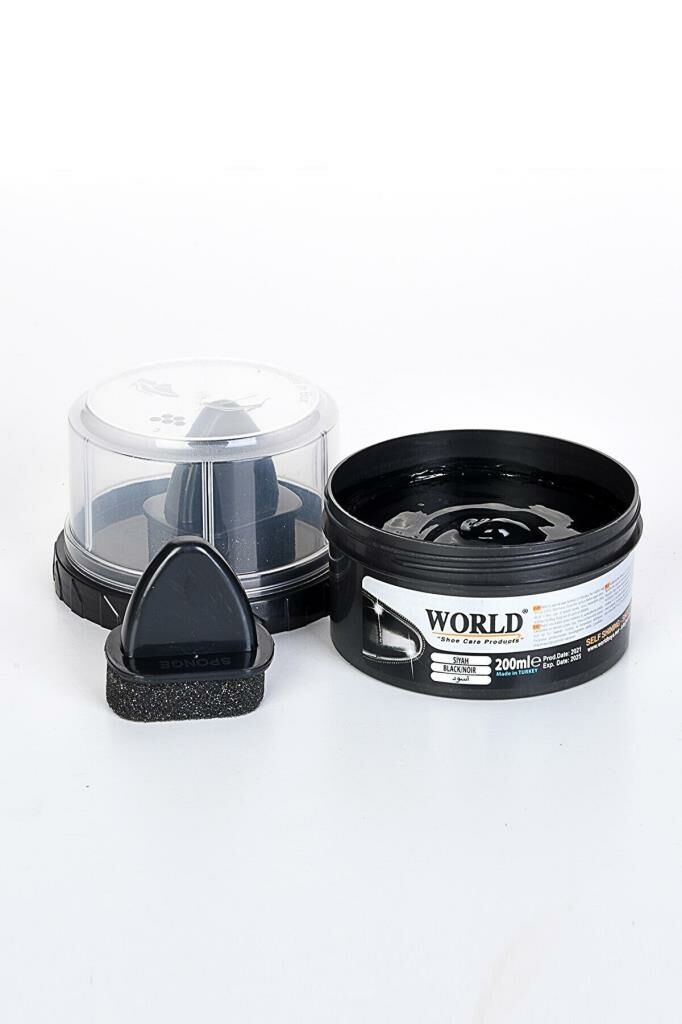 Büyük Boy 200ml Çift Süngerli Kendinden Cilalı Siyah Ayakkabı Boyası