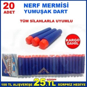 20 ADET TÜM NERF TABANCALAR İÇİN DART MERMİ