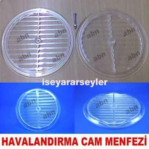 CAM MENFEZİ 18cm ŞEFFAF CAM HAVALANDIRMA MENFEZİ MUTFAK PENCERESİ