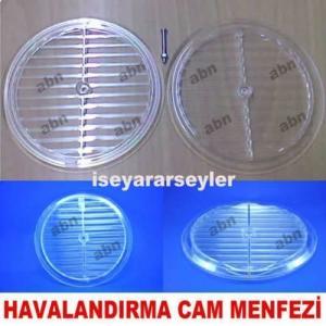CAM MENFEZİ 18cm ŞEFFAF CAM HAVALANDIRMA MENFEZİ MUTFAK PENCERESİ