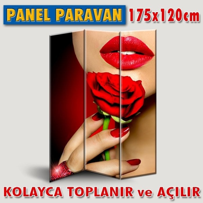 GÖRSELLİ KATLANIR PANEL BÖLME SİSTEMİ - GÜZELLİKTEKİ KIRMIZI