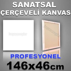 AHŞAP ŞASELİ BOŞ RESİM TUVALİ HAZIR TUAL 146x46