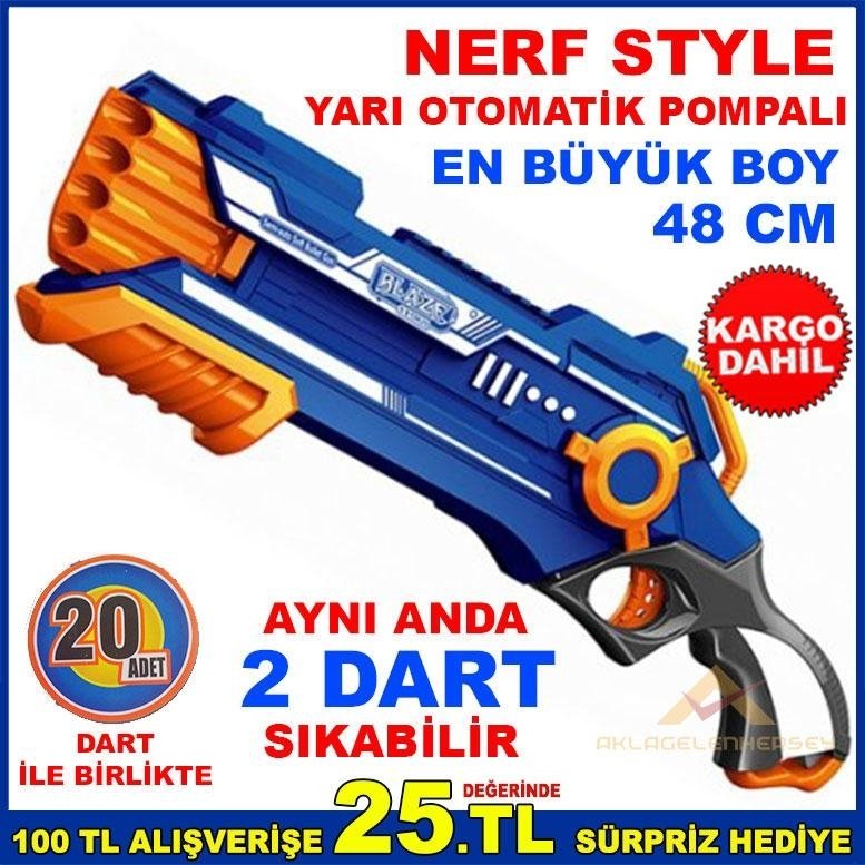 NERF STYLE 20 DART POMPALI 8 KAFALI HAVALI TÜFEK