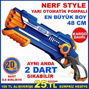 NERF STYLE 20 DART POMPALI 8 KAFALI HAVALI TÜFEK