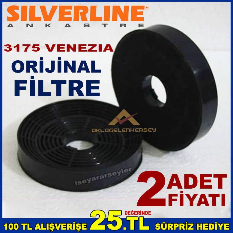 SILVERLINE 3175 VENEZIA ANKASTRE DAVLUMBAZ FİLTRESİ SILVERLINE 3175 VENEZIA ASPİRATÖR KARBON FİLTRE