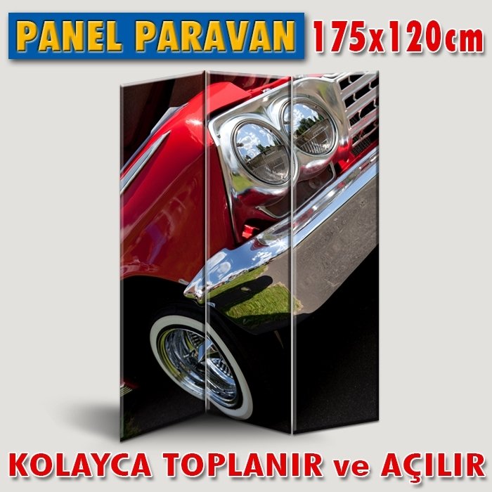 GÖRSELLİ KATLANIR PANEL BÖLME SİSTEMİ - ANTİK KIRMIZI