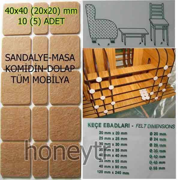 SANDALYE,MOBİLYA ZEMİN KORUYUCU KEÇE 40x40 10AD