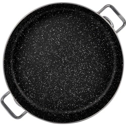 38cm Büyük Boy Granit Pilav Karnıyarık Tenceresi İç ve Dış Yüzeyi Çizilmez Sırlı Endüstriyel Basık