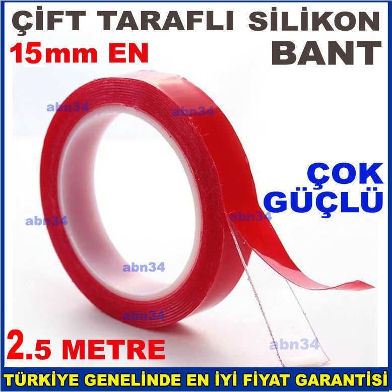 Kırmızı silikon çift taraflI Bant 2.5 metre uzunluk kuvvetli yapışan çift taraflı silikon bant