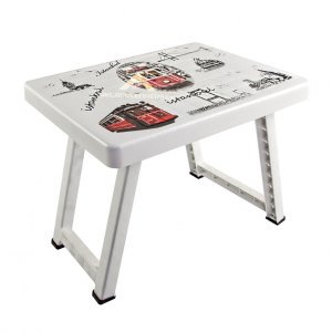 Pratik Katlanabilir Piknik Masası 40x52x4cm İstanbul Desenli Şık Tasarım Portatif Piknik Sehpası