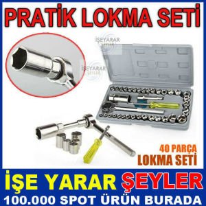 40 PARÇA ÇANTALI CIRCIRLI ÇELİK LOKMA SETİ