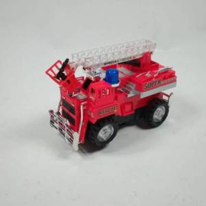 Renkli Işıklı Sesli ve Hareketli Oyuncak İtfaiye Arabası 18x12cm