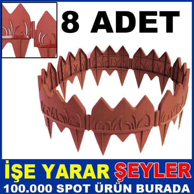 8 ADET RENKLİ DEKORATİF GEÇİRMELİ BAHÇE ÇİTİ