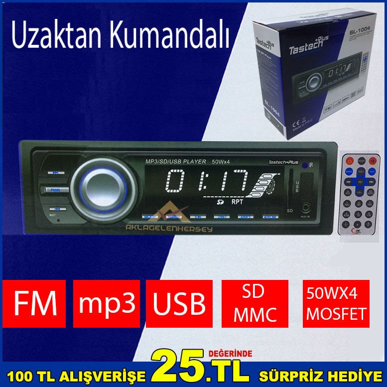 Tastech Plus Teyip Uzaktan Kumandalı Renkli Led Lcd Ekranlı Teyp Sd Hafıza Kart Yuvalı Müzik Çalar