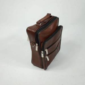 Hakiki Deri Omuz Askılı 5 Cepli Büyük Boy El Çantası 24x20cm