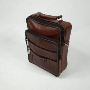 Hakiki Deri Omuz Askılı 5 Cepli Büyük Boy El Çantası 24x20cm