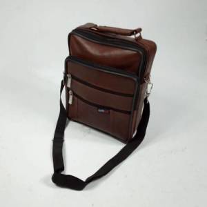 Hakiki Deri Omuz Askılı 5 Cepli Büyük Boy El Çantası 24x20cm