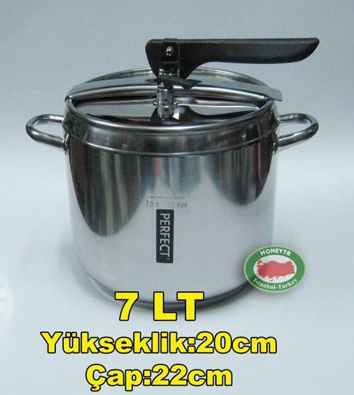 7LT GÜVENLİKLİ KAPAK ÇELİK TABAN DÜDÜKLÜ TENCERE